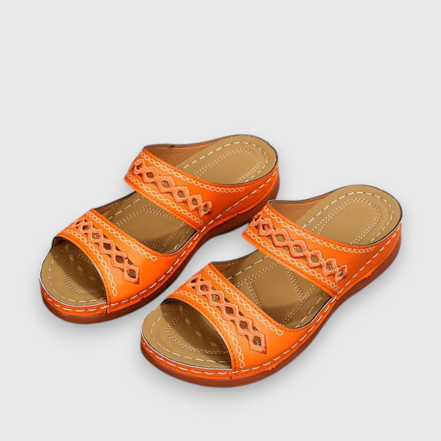 Women's wide fit sandals dual panel sleek design refined silhouette effortless comfort modern elegance
