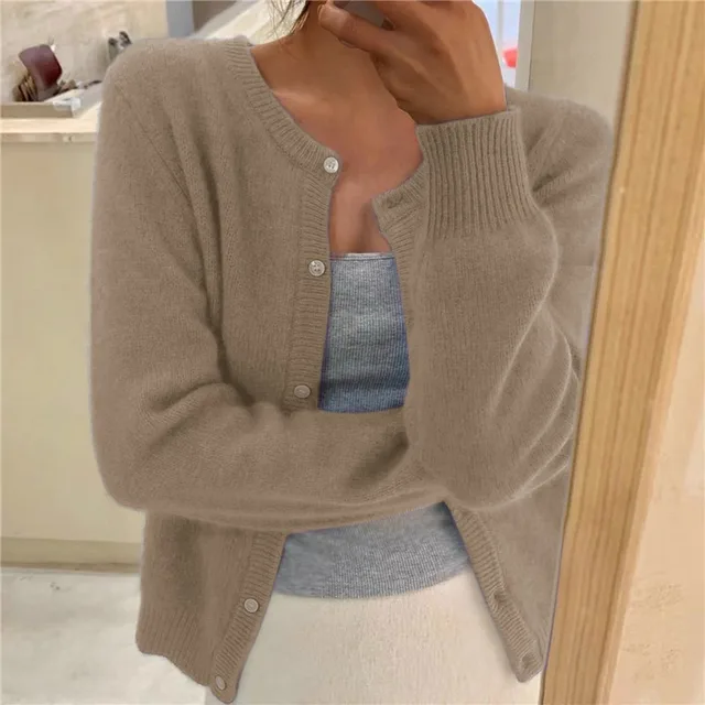 Wavlynn Erica women's relaxed midweight knit cardigan for casual winter layering soft breathable comfort