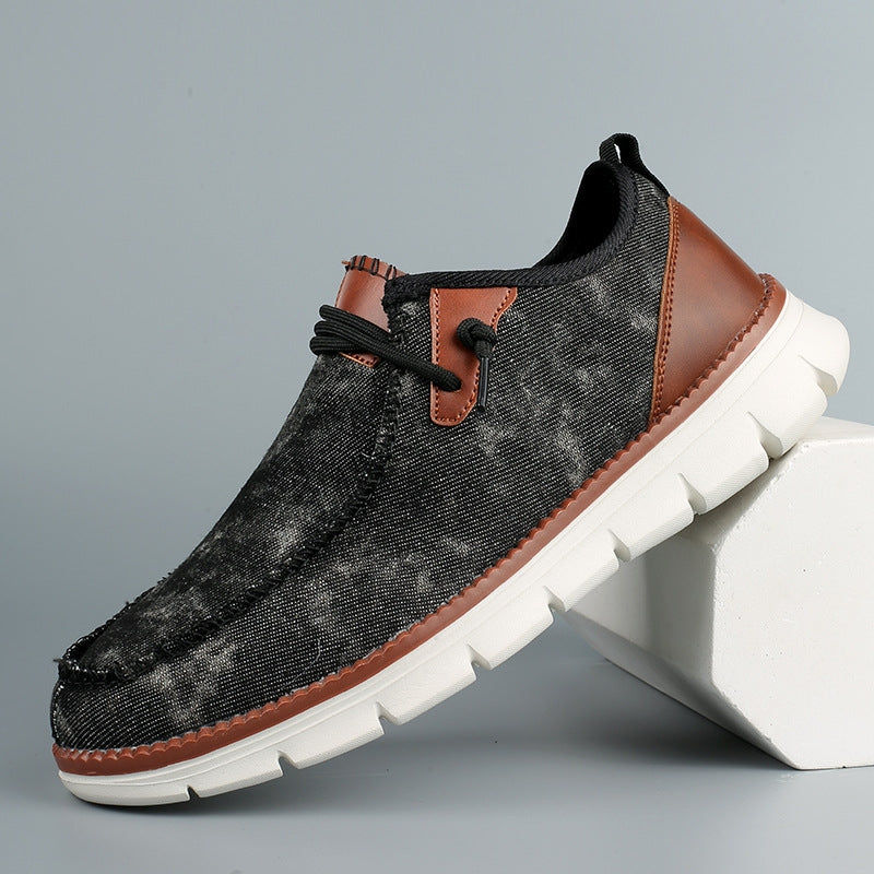 Denholm by Wavlynn denim-washed sneakers with cushioned flexible sole for urban style