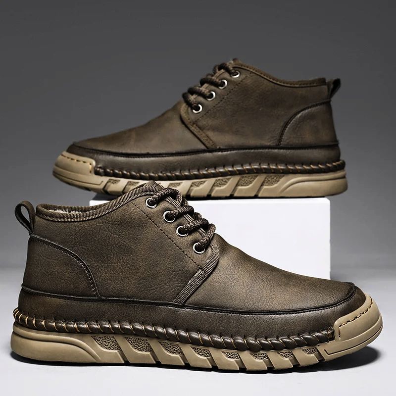 Outlandis rugged work boots with weather-resistant finish, cushioned support, and durable non-slip soles