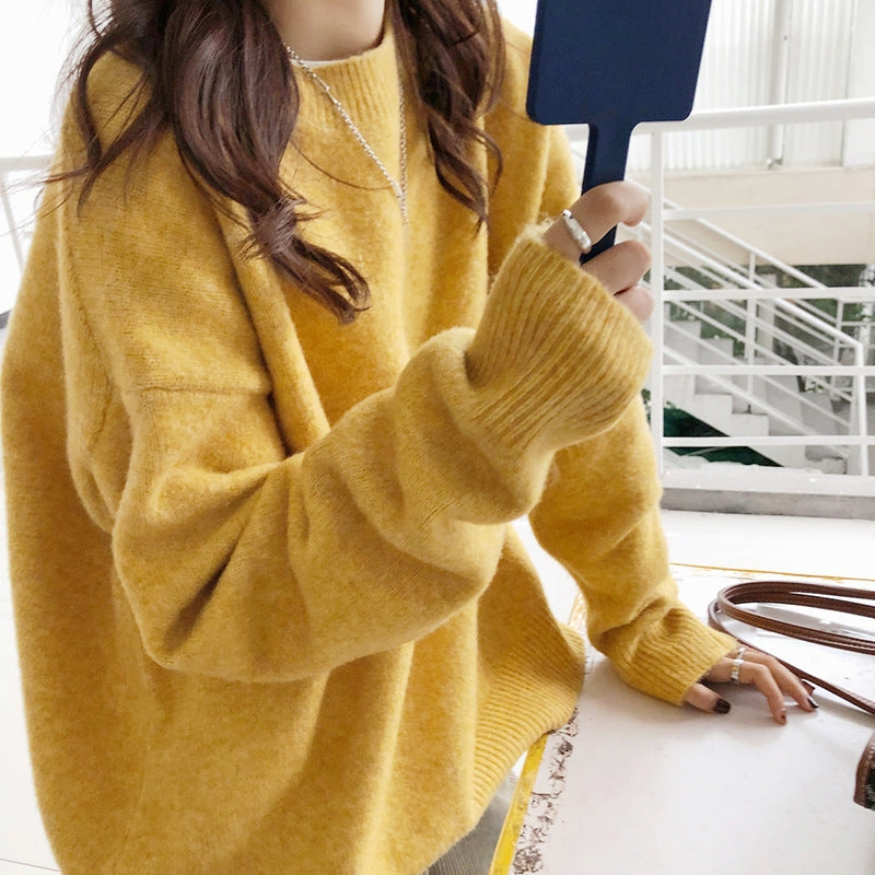 Wavlynn drop shoulder pullover unisex relaxed fit knit sweater with soft durable fabric
