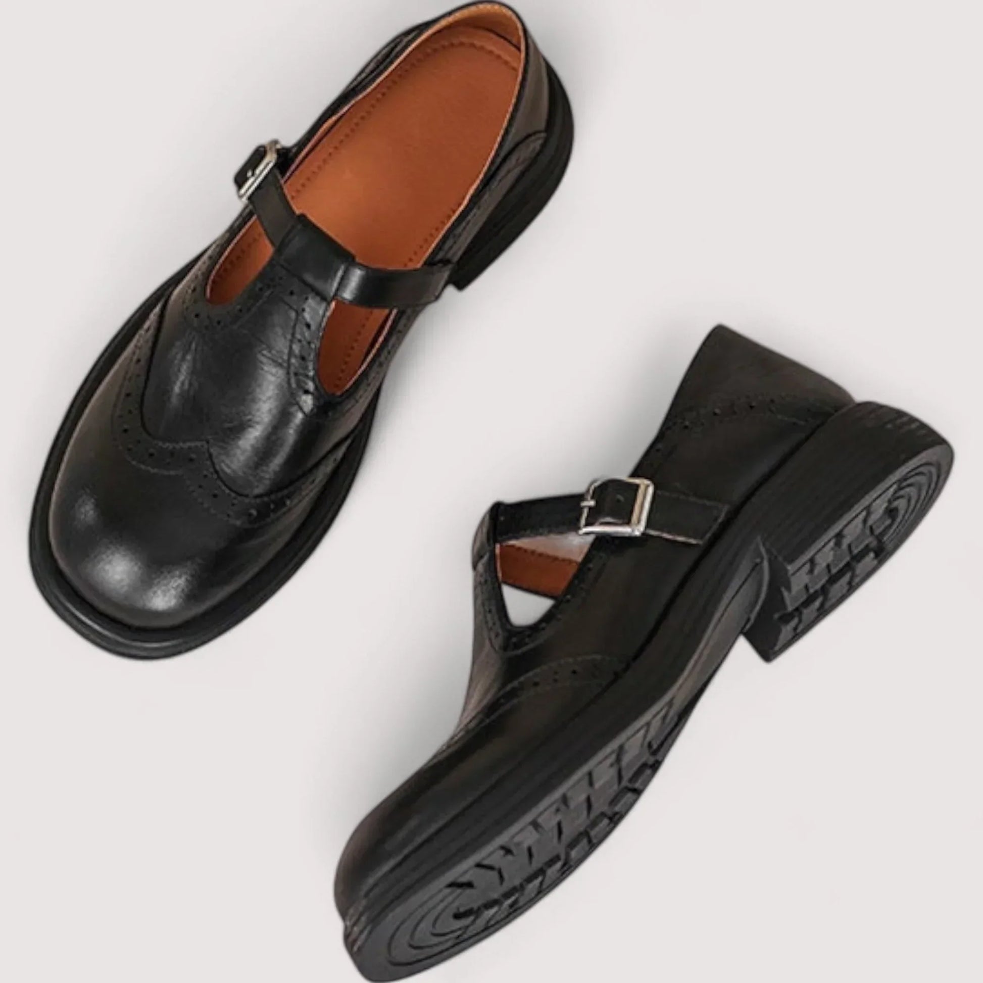 Women's comfort Mary Jane shoes in classic style with comfort support strap closure