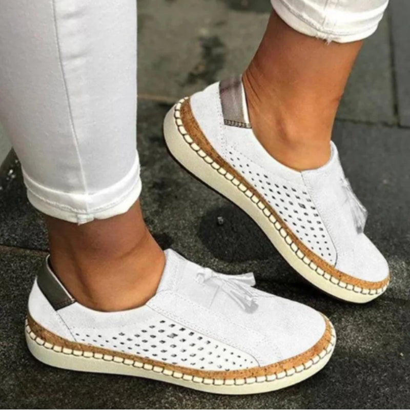 Calvona comfort slip-ons with breathable knit upper, cushioned comfort support, low-rise lightweight design