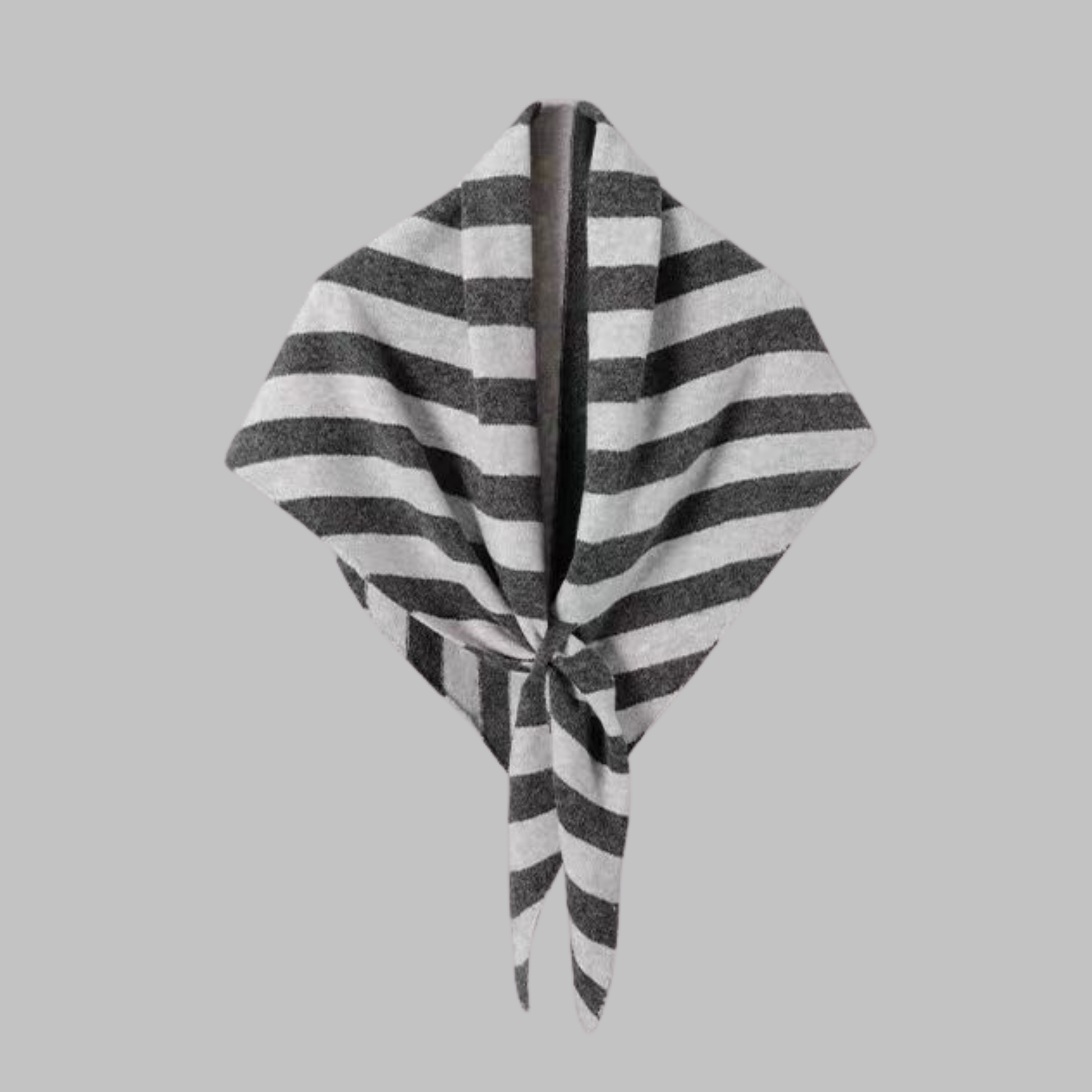 Classy soft triangle shawl wrap in elegant neutral tones, feather-light versatile layer for any outfit