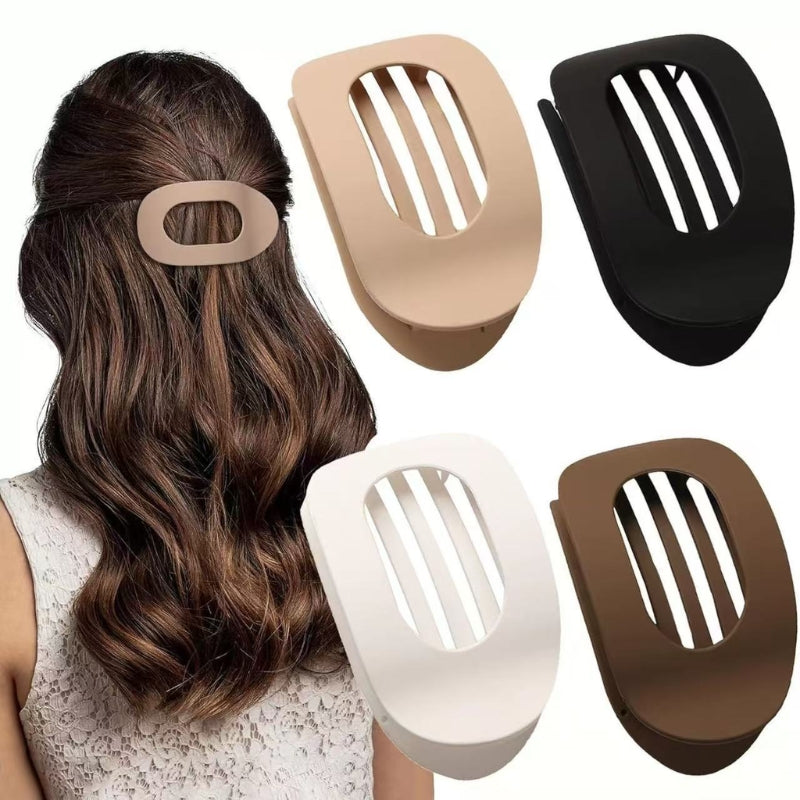 Clova 4-pack minimalist flat claw hair clips strong spring hold for thick and thin hair
