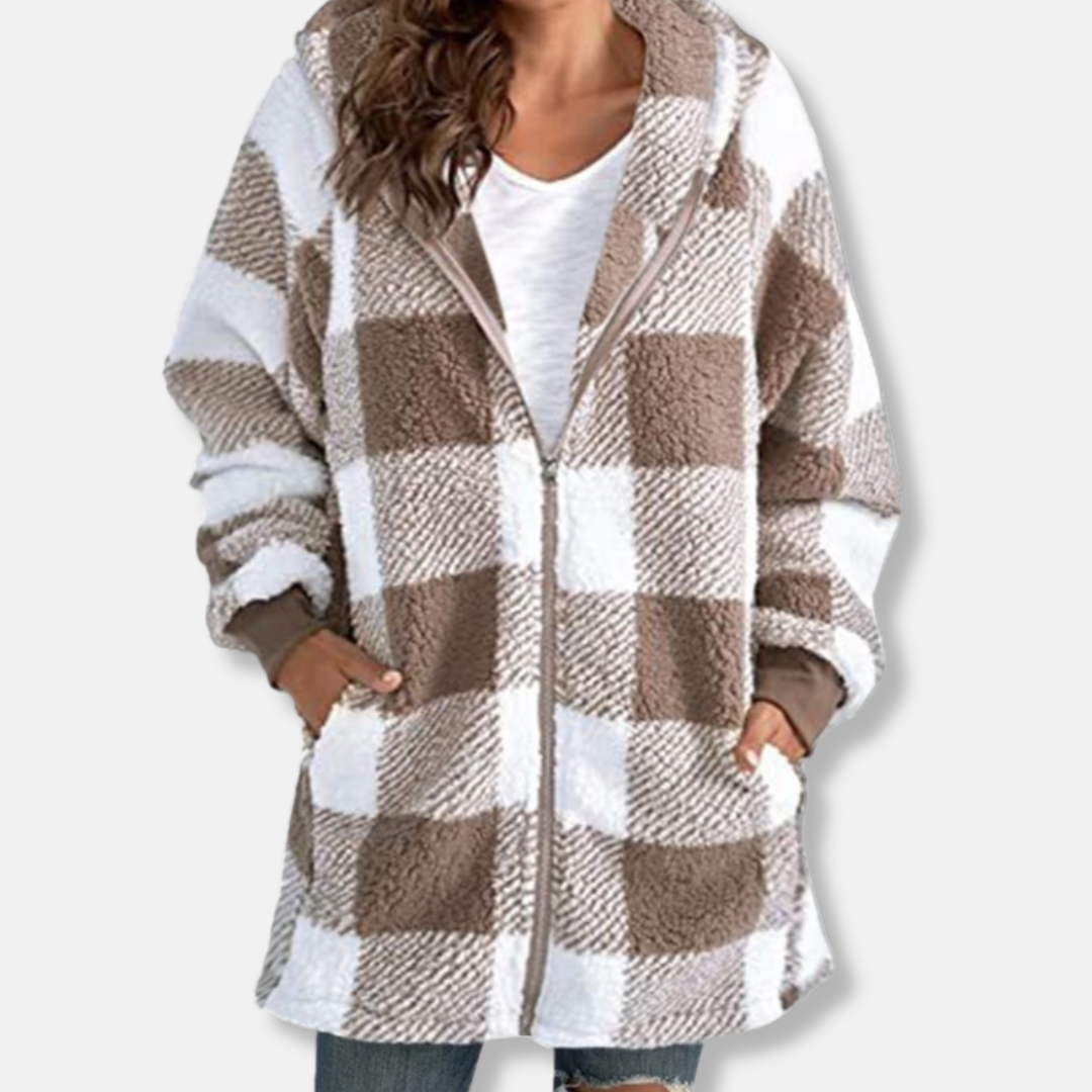 Women's oversized longline soft knit hooded jacket full zip Wavlynn cozy relaxed fit