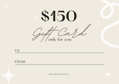 Harper & Lane digital gift card for elegant women's fashion collections, perfect for any occasion