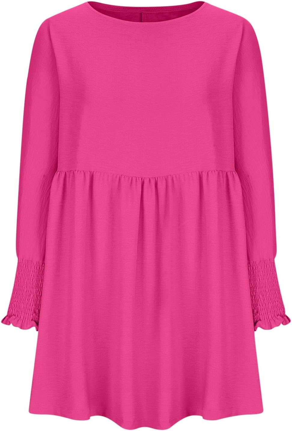 Ruched summer day dress in lightweight fabric with figure-flattering waist detail and breezy feminine silhouette