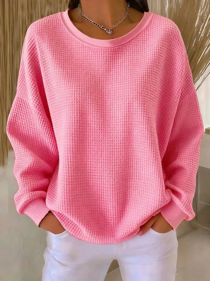 Sofia textured knit sweater cozy chic pullover with subtle dimensional pattern for everyday style