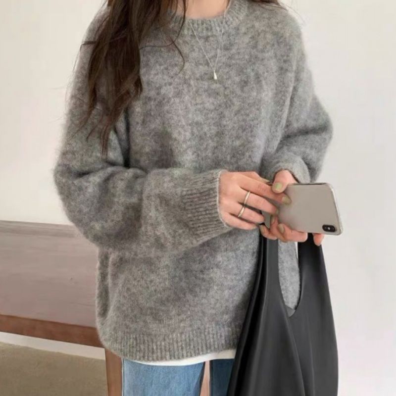 Wavlynn drop shoulder unisex pullover sweater in relaxed fit with soft durable everyday knit fabric