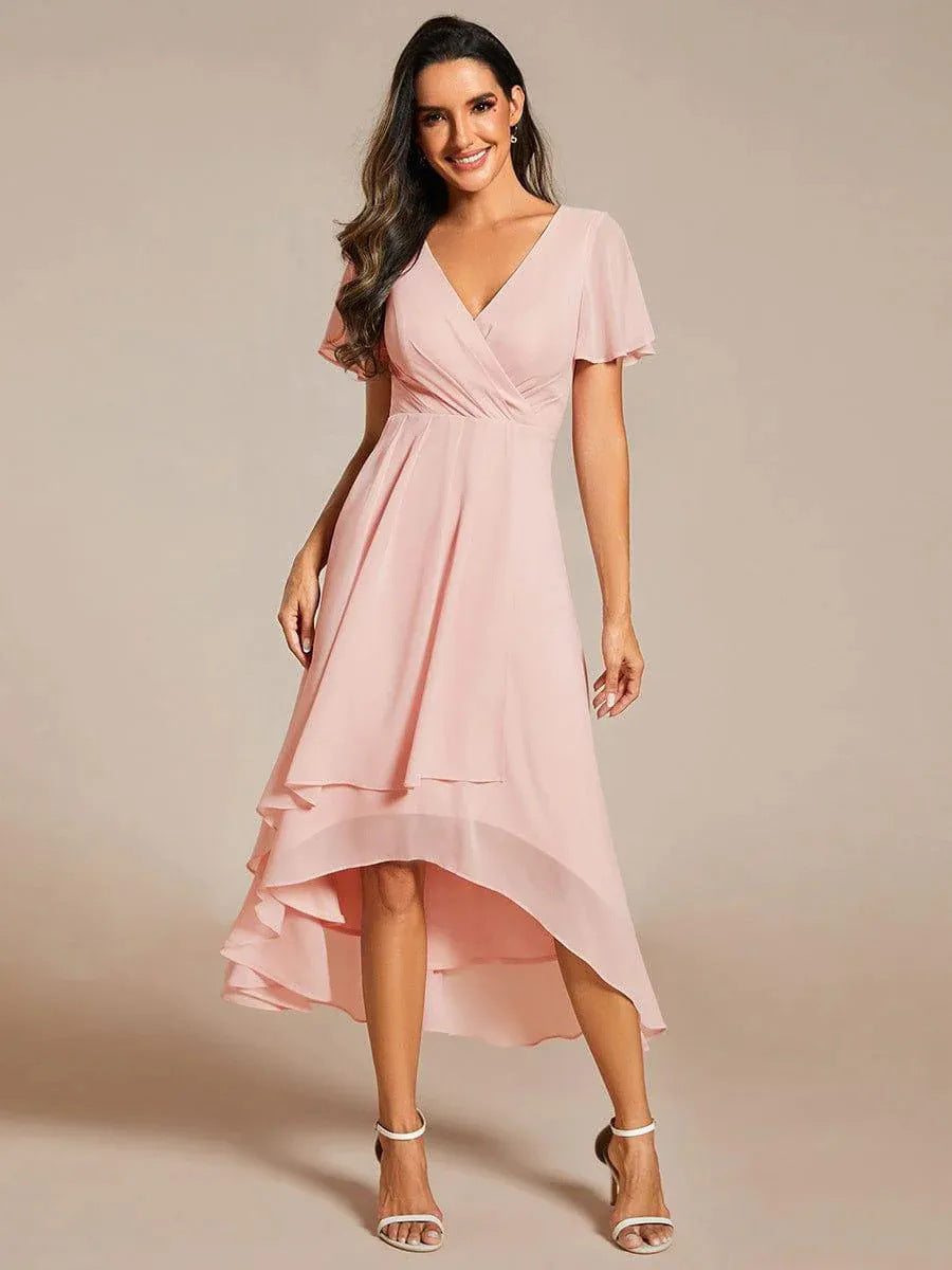 Morgan silk chiffon A-line dress high waist airy silhouette for weddings and evening events