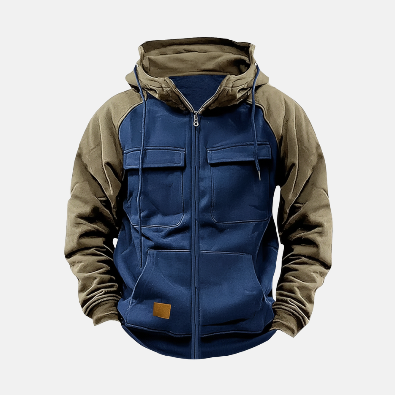 Men's relaxed fit pullover hoodie knit blend hip-length silhouette with drawstring hood casual athleisure