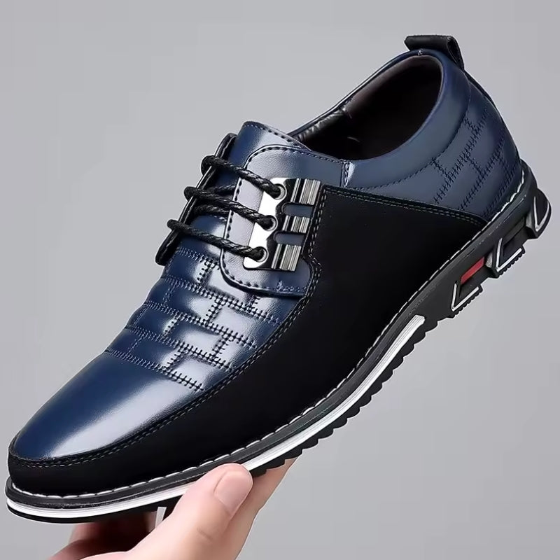 Orsten brown full-grain leather dress shoes with premium stitching and performance sole