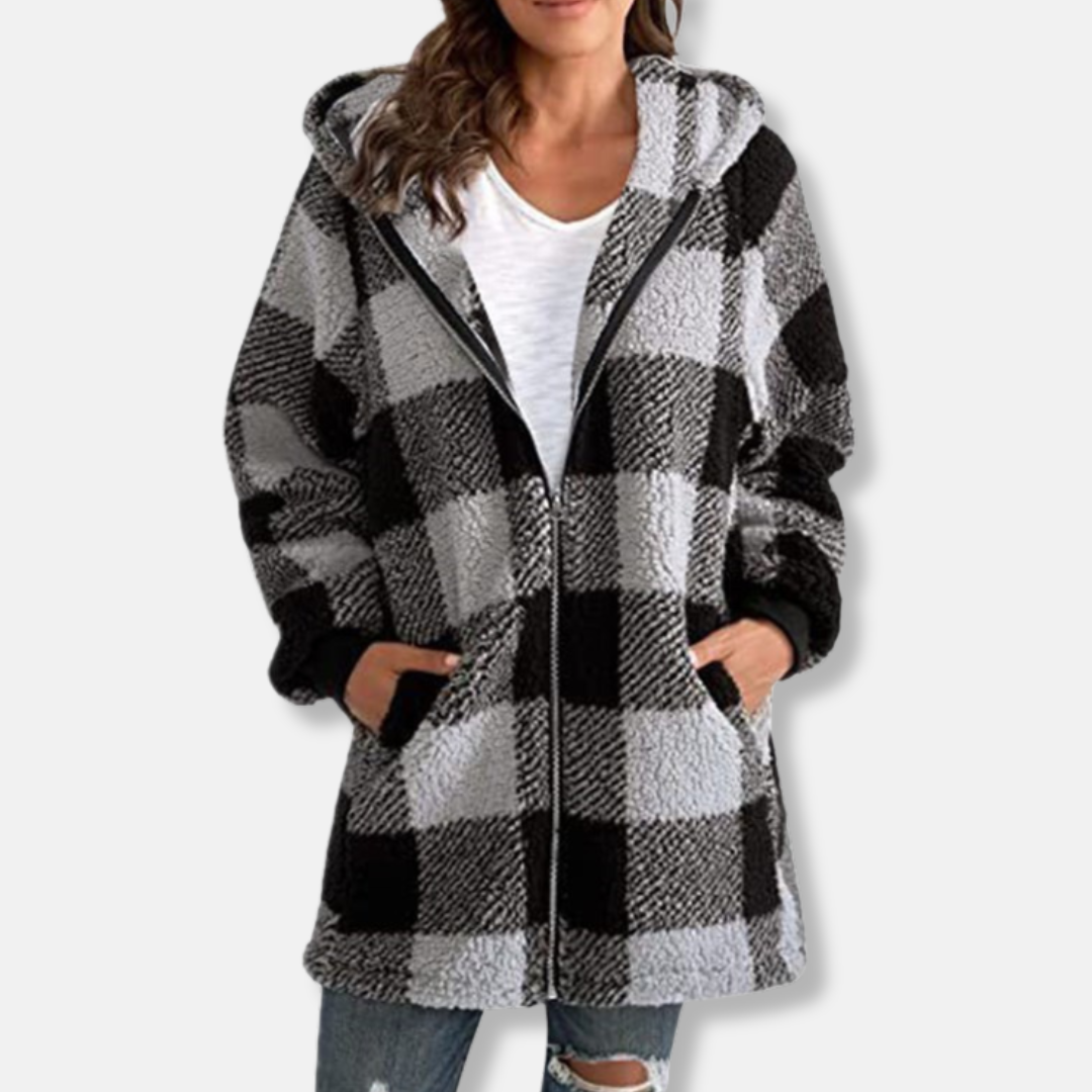 Women's oversized longline soft knit hooded jacket full zip Wavlynn cozy relaxed fit