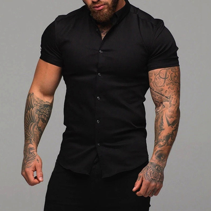Colburn short sleeve shirt stretch-fit athletic cut wrinkle-resistant fabric for effortless movement