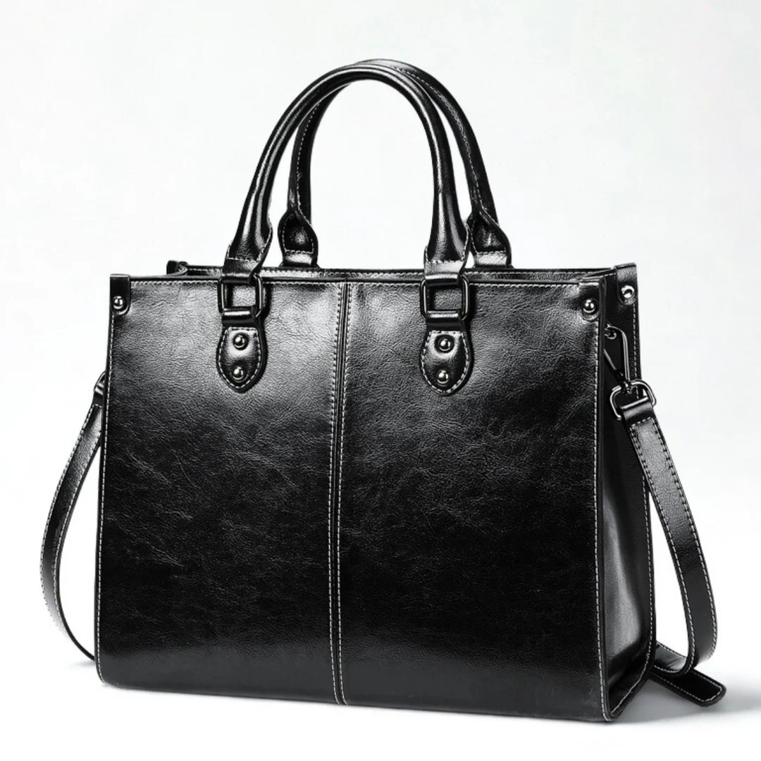 Wavlynn Arden genuine leather structured tote bag polished silhouette spacious work-to-weekend interior