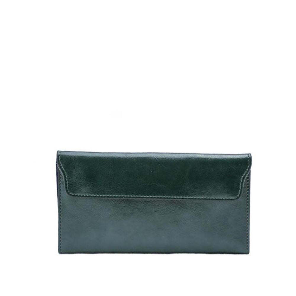 Wavlynn Jane Leather Fold Wallet - Slim Secure Storage in Timeless Genuine Leather