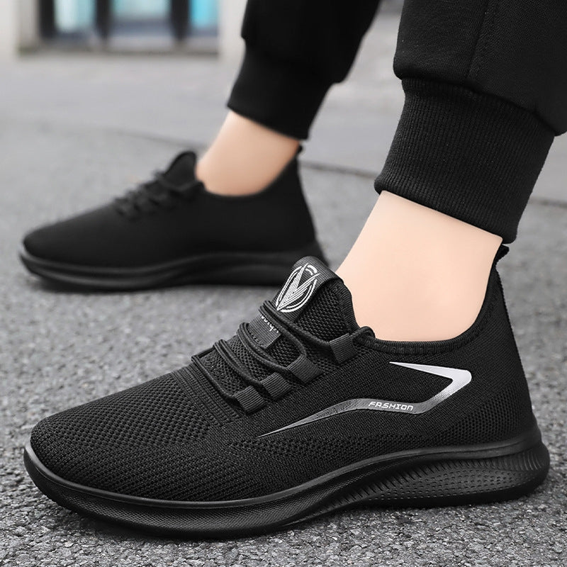 White soft-knit comfort sneakers with barefoot-light sole and flexible woven body