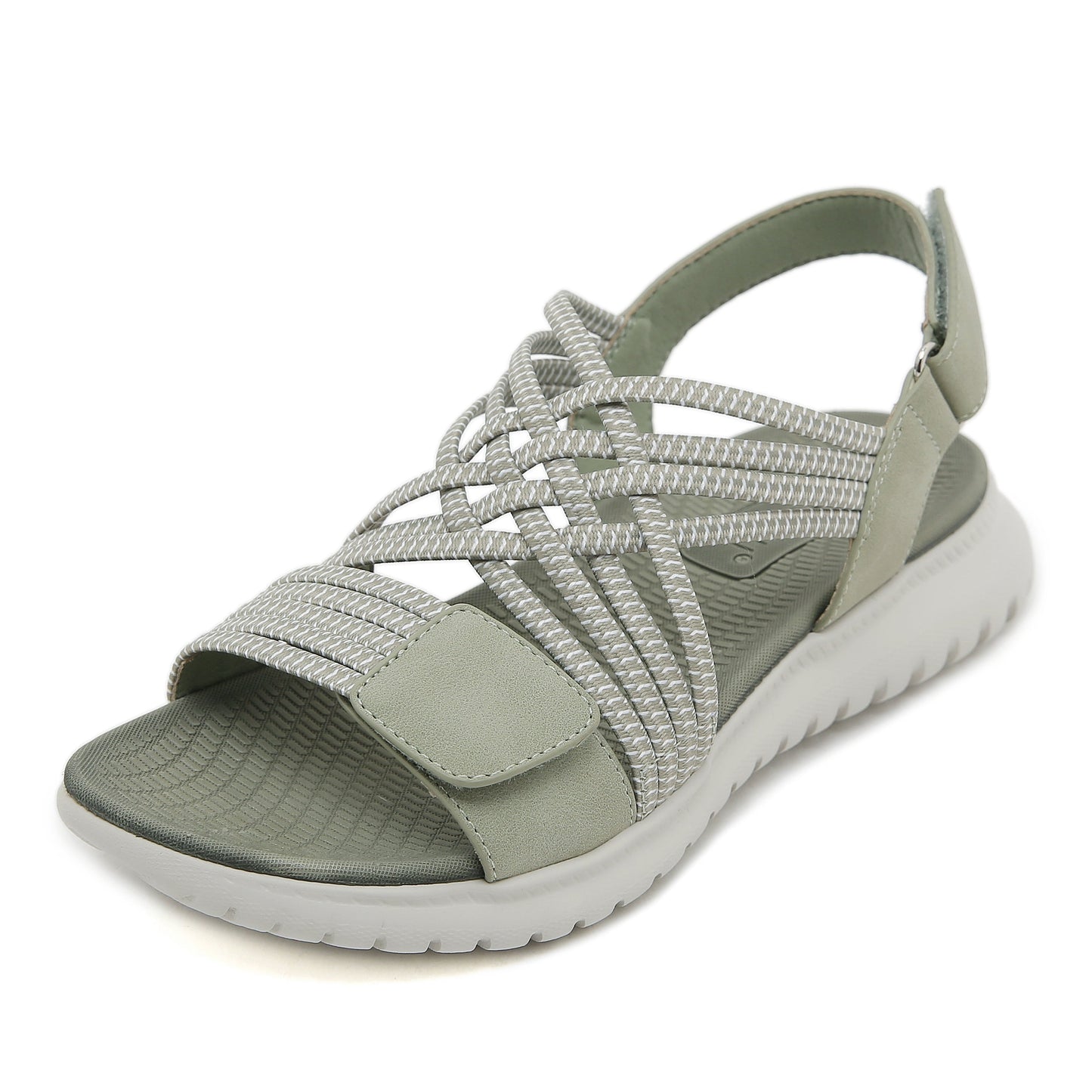 Women's comfort adjustable sandals with supportive footbed, elegant neutral tones, and cushioned comfort design