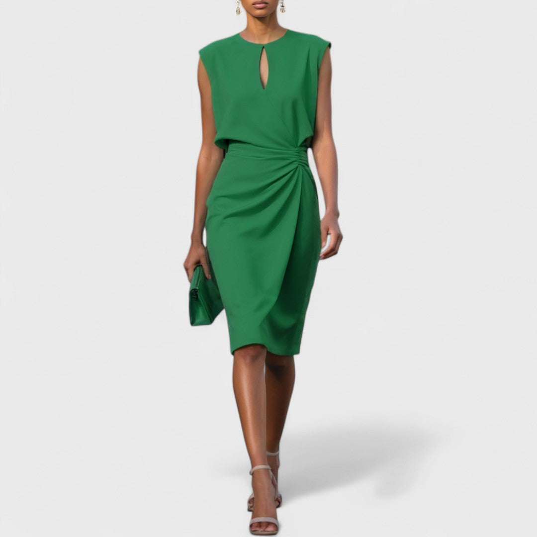 Elegant classy midi dress with refined detailing and graceful silhouette for formal occasions