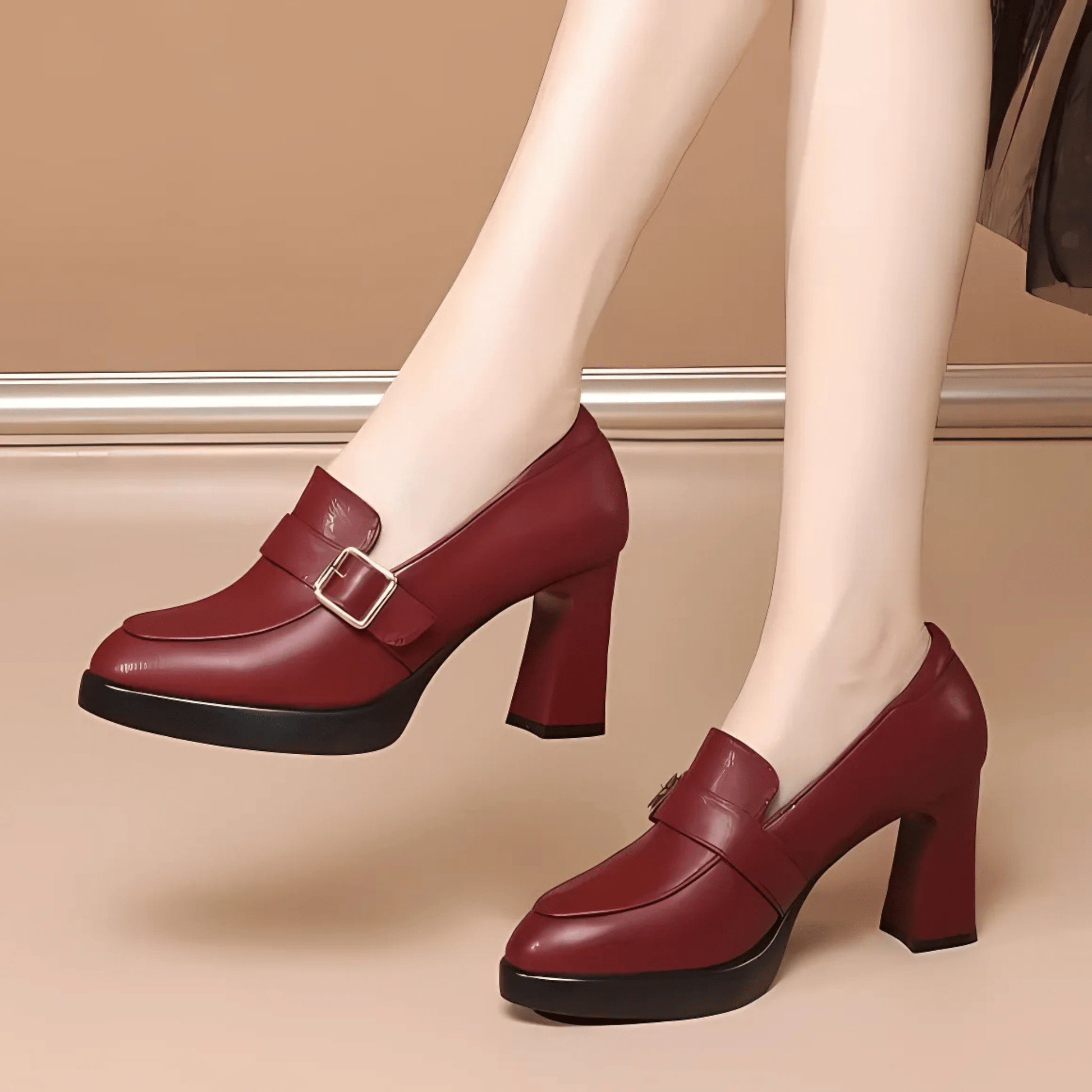 Black elegant comfort pumps with classic heel design and cushioned insole support