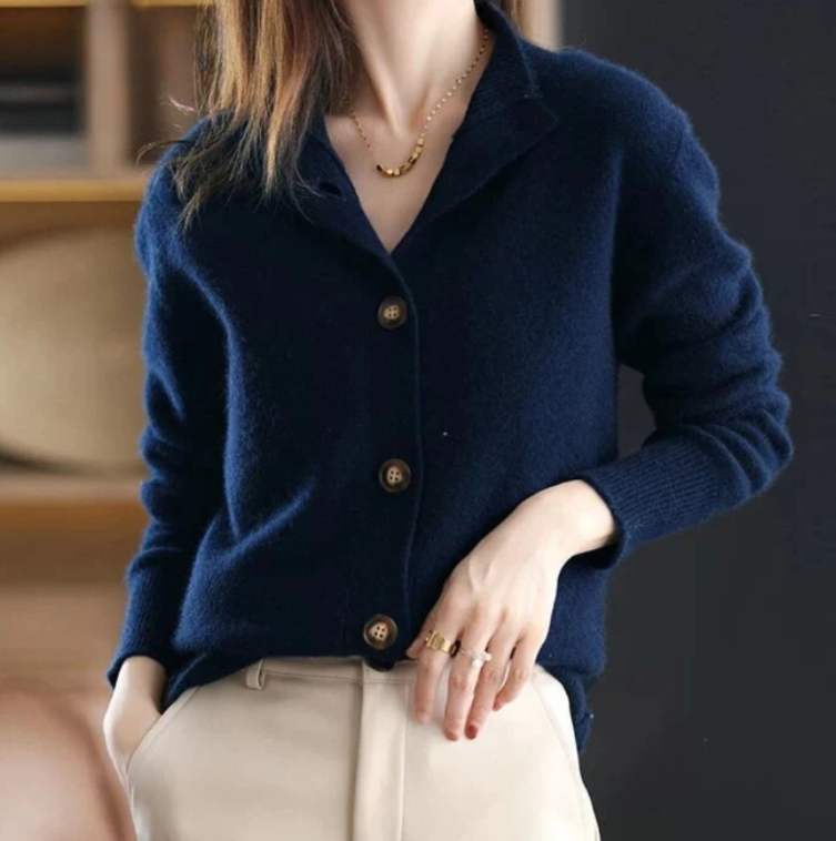 Véronique™ elegant cardigan refined silhouette versatile layering piece premium craftsmanship