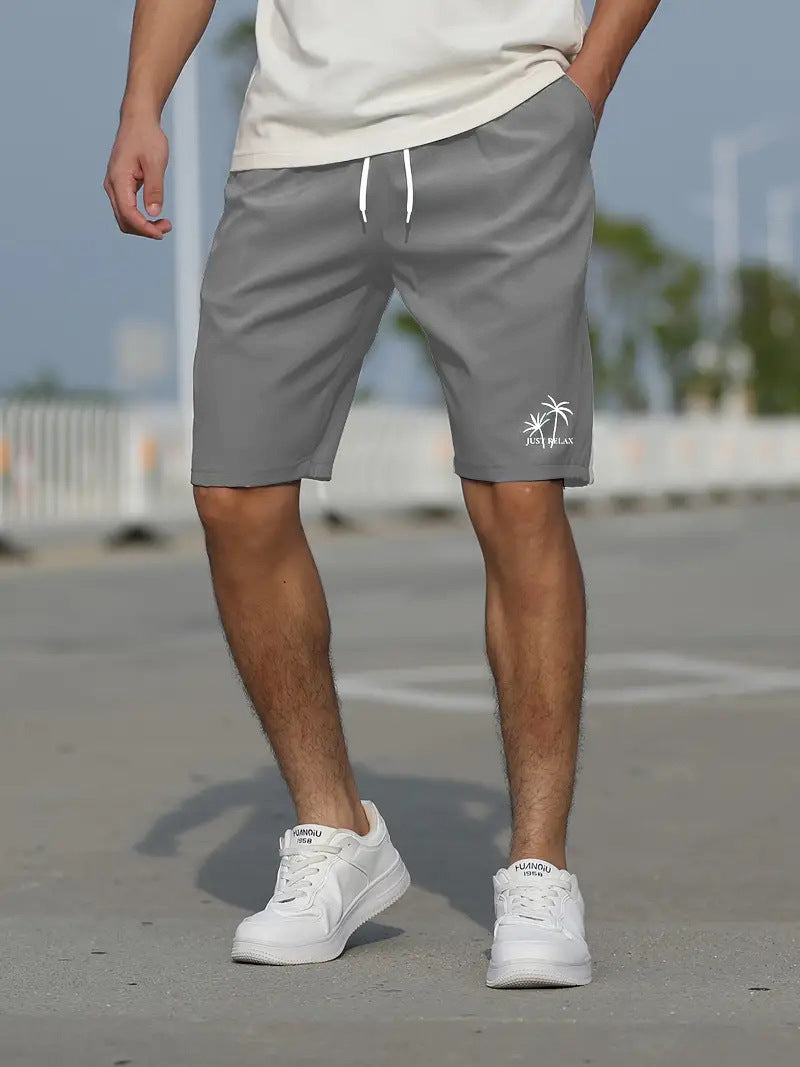 Men's mint green quick-dry swim shorts elastic waist regular fit mid-thigh length beach pool