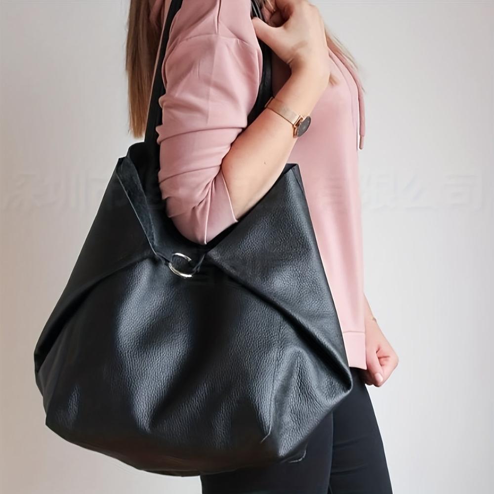 Wavlynn Heather vegan leather tote bag in neutral tone with detachable pouch and spacious all-season design
