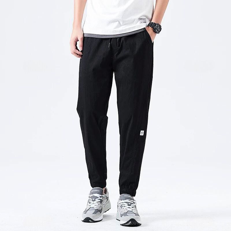 Bronte stretch cotton pants relaxed fit elastic waistband lightweight breathable casual trousers