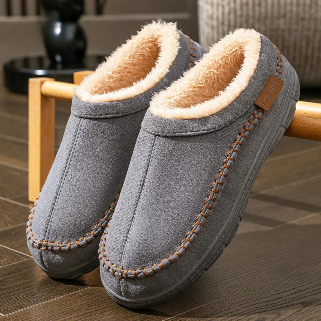 Jack Cozy Plush Slippers men's slip-on house shoes with fleece lining and supportive sole