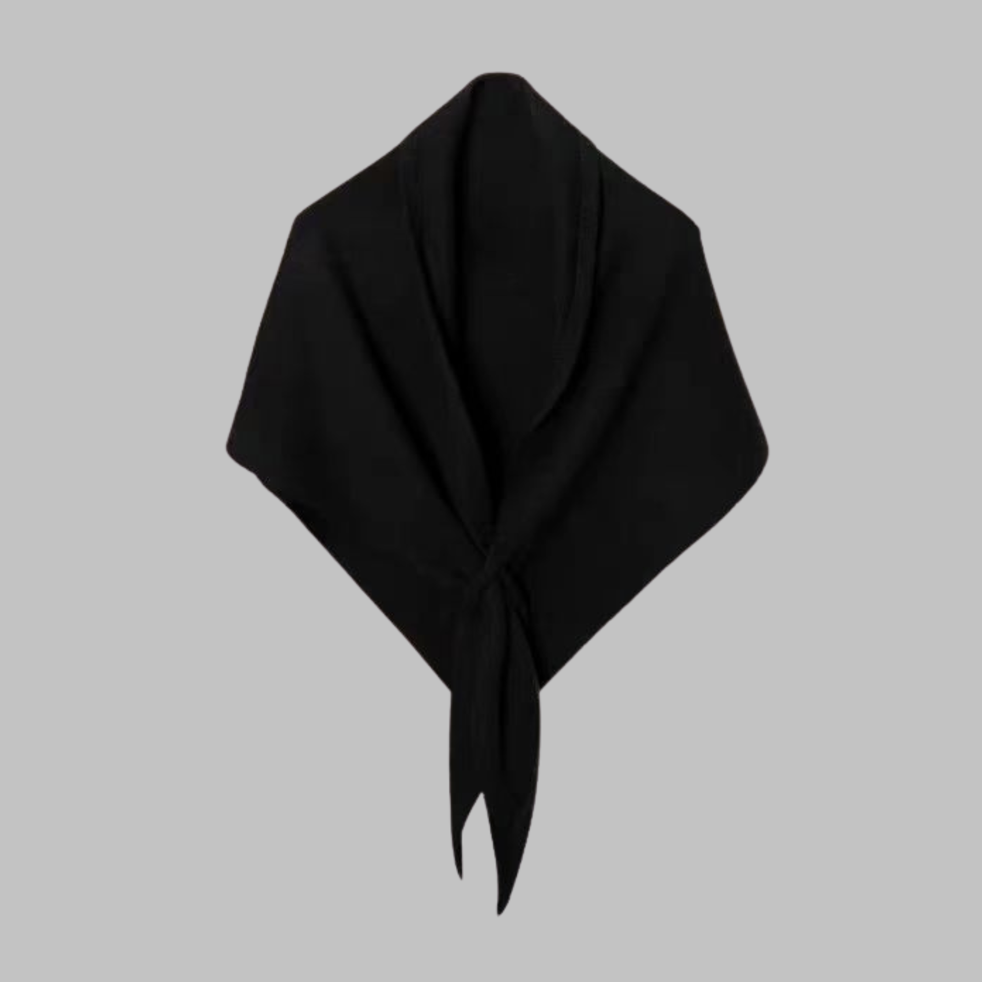 Classy soft triangle shawl wrap in neutral tone, feather-light elegant layering piece for women