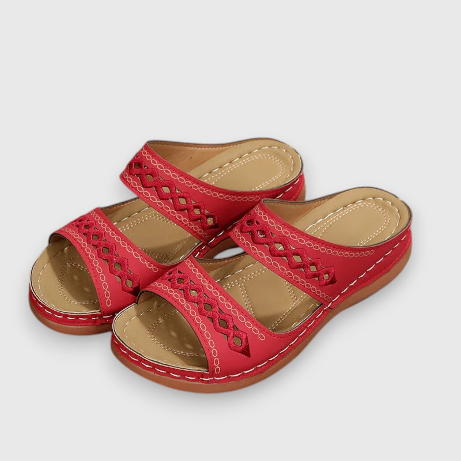 Women's wide fit sandals dual panel strap design sleek modern style effortless elegant comfort