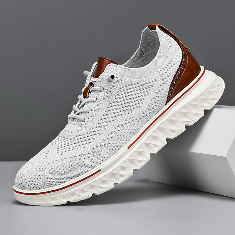 Fenwick comfort sneakers in neutral tones with woven mesh upper and elevated grip sole