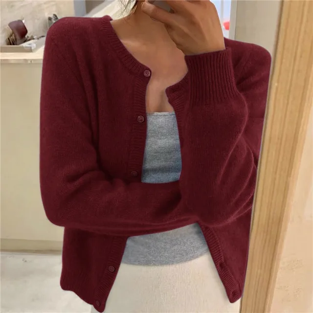 Wavlynn Erica women's midweight knit cardigan relaxed fit soft casual winter layering style