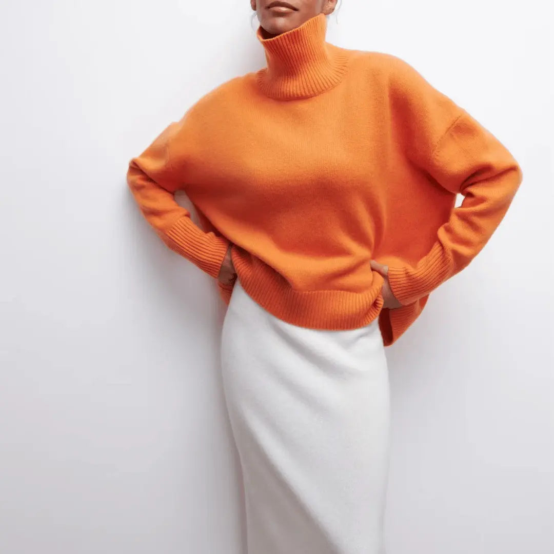 Camélia Picard unisex turtleneck sweater beige plush knit cozy luxury winter fashion elegant soft