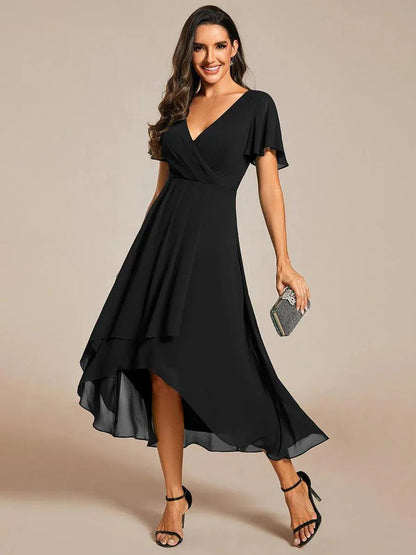 Morgan silk chiffon A-line dress high waist airy silhouette for weddings evening events