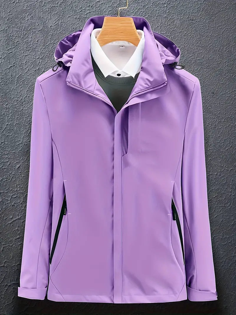 Women's hooded windproof winter coat zip closure slim silhouette for cold weather daily wear