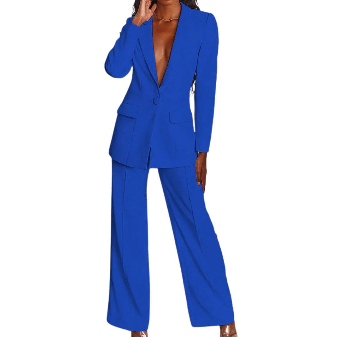 Women's elegant polyester-spandex work suit, tailored modern cut with gentle stretch comfort