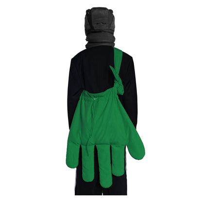 Wavlynn black nylon glove-shaped crossbody bag avant-garde sculptural silhouette with drawstring closure