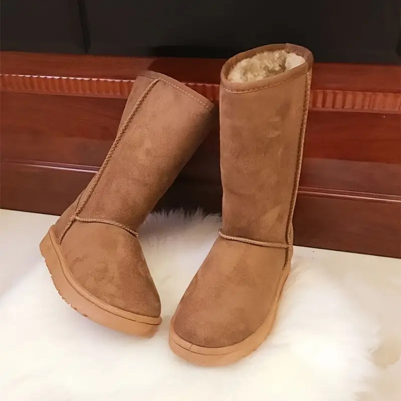 Women's rose winter boots with cozy warm plush lining, lightweight insulating design and non-slip outsole