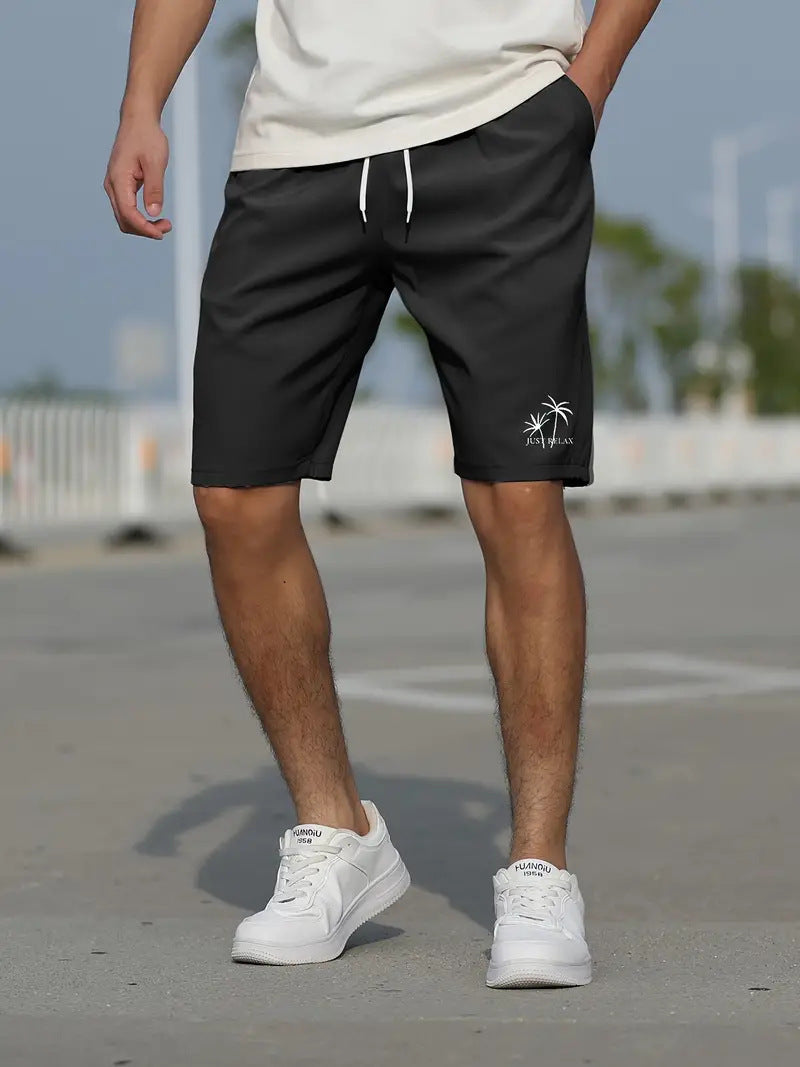 Men's mint green quick-dry swim shorts elastic waist regular fit mid-thigh length beach pool