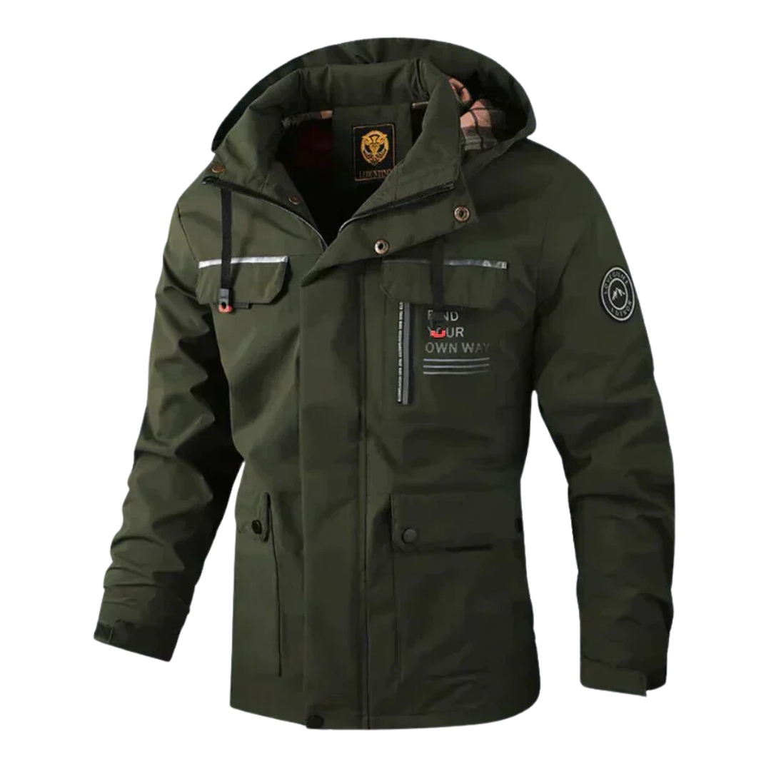 Everfrost™ black winter jacket insulated cold-weather puffer with superior warmth for city and mountain