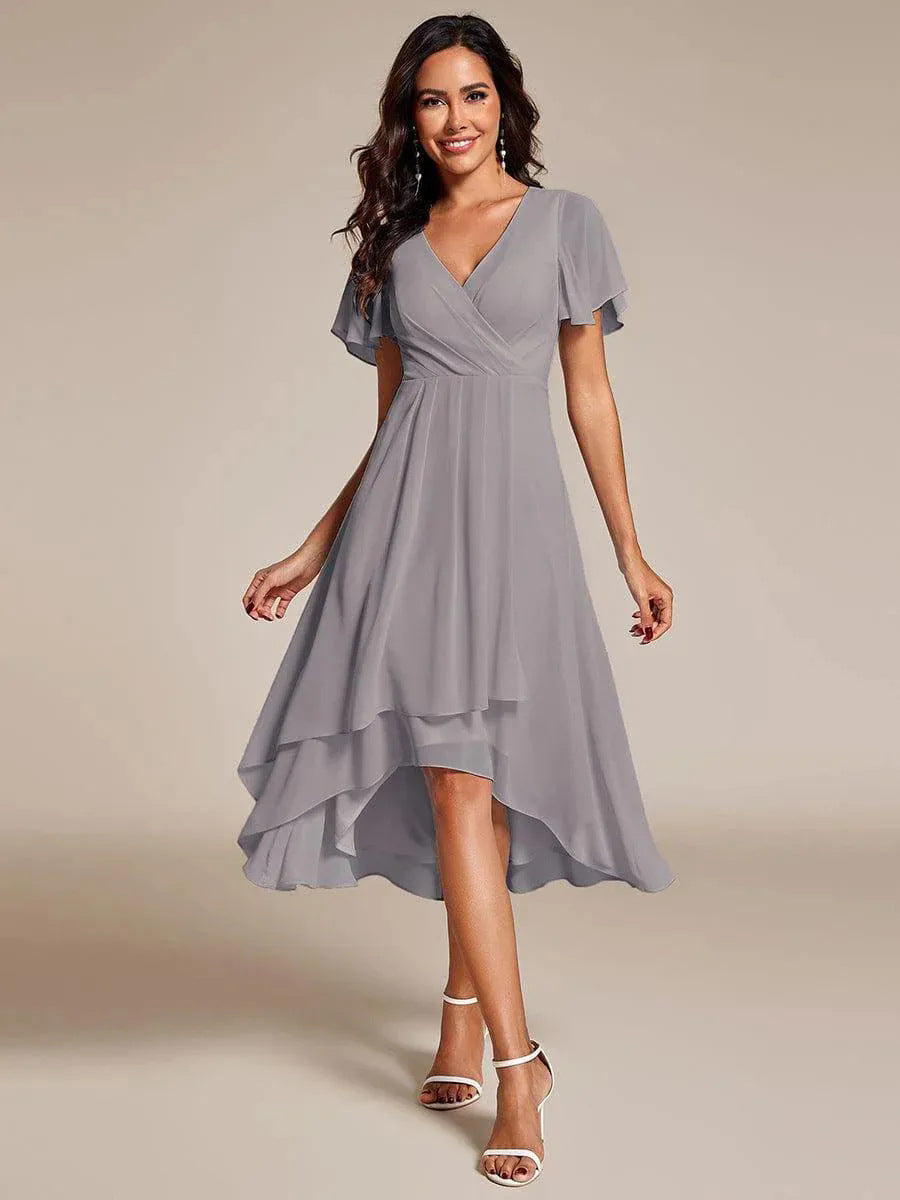 Wavlynn Morgan silk chiffon A-line dress high waist airy silhouette for weddings and evening events