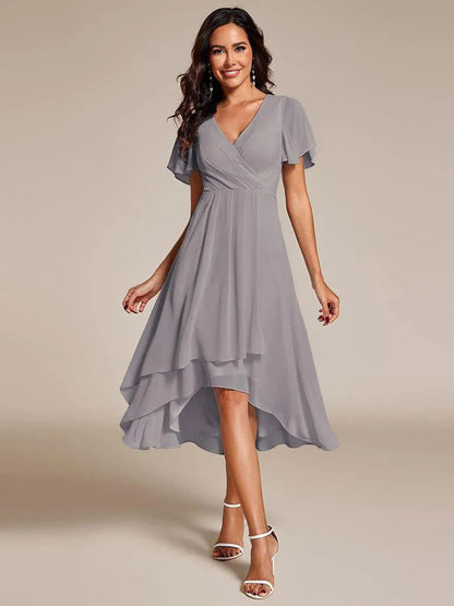 Wavlynn Morgan silk chiffon A-line dress high waist airy silhouette for weddings and evening events