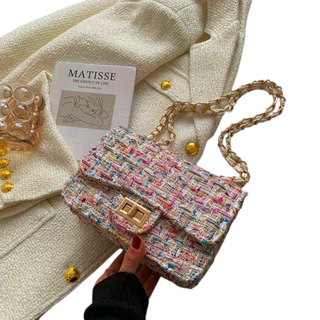 Aneira™ exclusive shoulder bag with colorful elegant pattern and luxurious artistic details for modern style