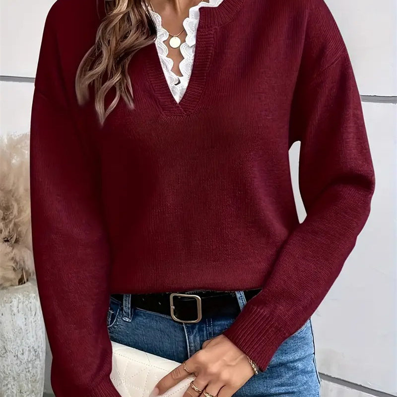 Leonie elegant women's sweater flattering silhouette minimal refined design soft timeless style