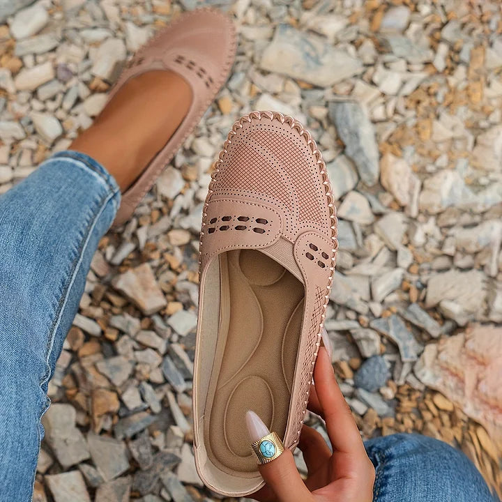 Paulette comfort flats for women, cushioned supportive sole, elegant pain-free everyday style