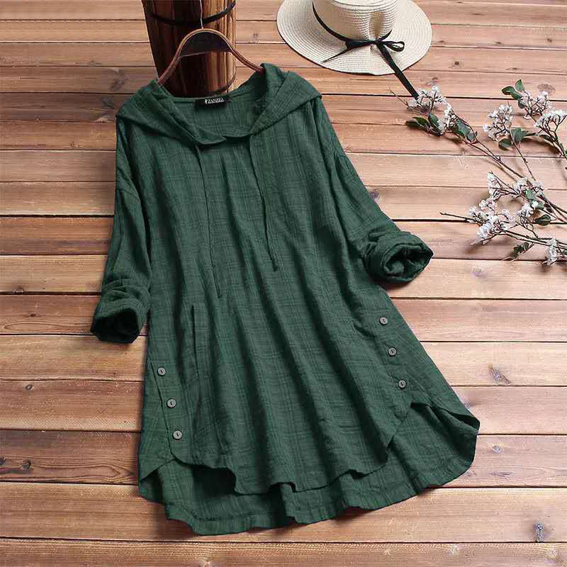 Women's plaid hoodie dress relaxed silhouette cozy everyday style with classic checked pattern