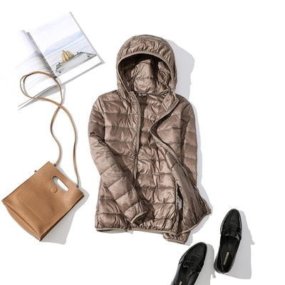 Wavlynn Daisy women's short quilted puffer jacket front zip lightweight winter coat