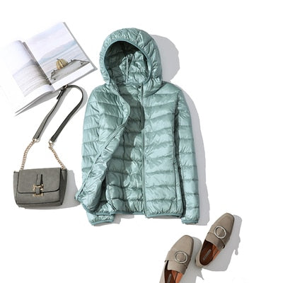 Wavlynn Daisy short quilted puffer jacket women front zip lightweight winter coat sleek silhouette